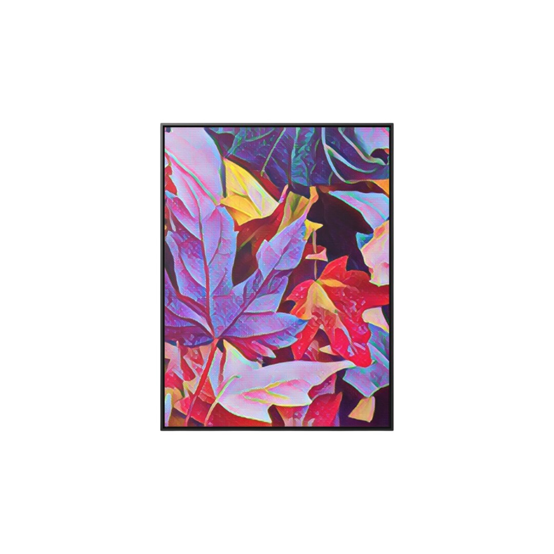 Abstract Leaf Canvas Wall Art, Colorful Leaf Artwork, Abstract Leaf