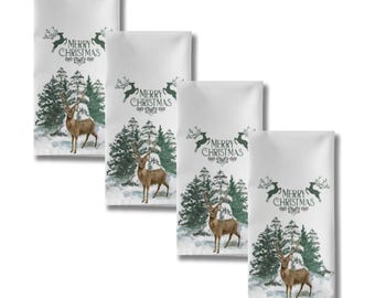 Tovaglioli di stoffa natalizi Schiaccianoci (set da 4): decorazioni per la tavola natalizia rosse e verdi