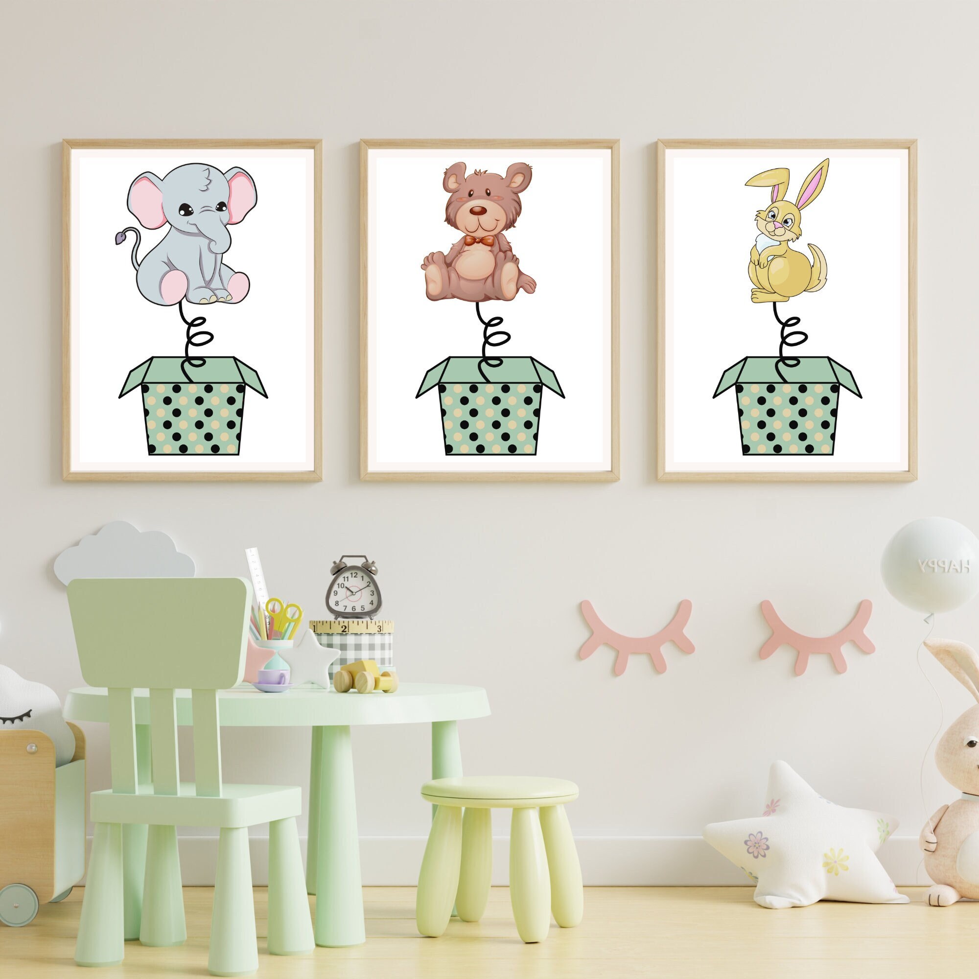 Jack in the Box Digital Download Teddy Bear Wall Art - Etsy