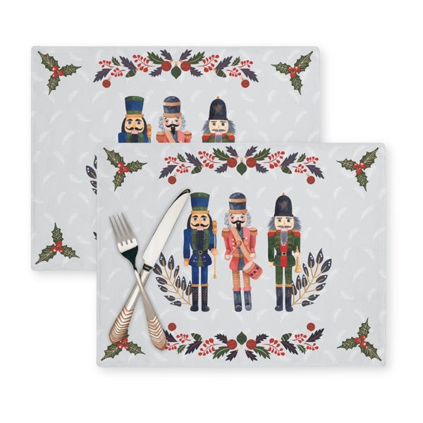 Nussknacker Tischset zu Weihnachten (2er-Set): Elegante Weihnachtsdeko