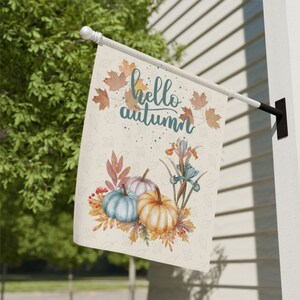 Hello Autumn Garden Flag: Pumpkin & Leaves Banner image 9