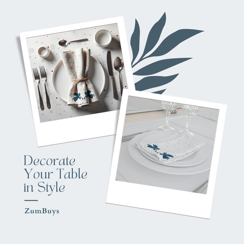 Ängeltrumpet Tygservettset: Elegant julbordsdekoration bild 9