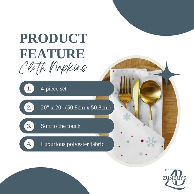 Ängeltrumpet Tygservettset: Elegant julbordsdekoration bild 3