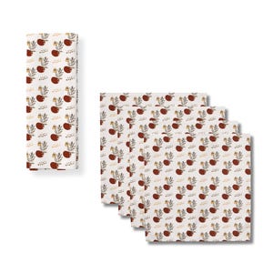 Infinite Red Boho Cloth Napkin Set of 4 Red Brown and Beige Everyday Kitchen Polyester Napkins 20x20 Inch Boho Style Reusable Dinner Napkins
