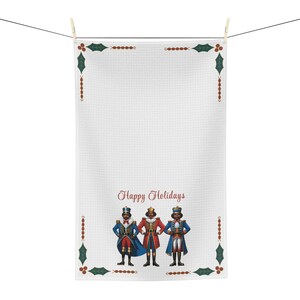 Christmas Nutcracker Dish Towel: Holiday Waffle Weave Tea Towel