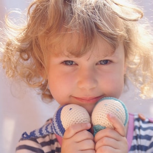 Waldorf Wichtel Schmusetuch - In Blau/Himmelblau/Elfenbein oder in Dunkel/Hell Mintgrün/Elfenbein - Schmusetuch - Umweltfreundliches Spielzeug für Babys
