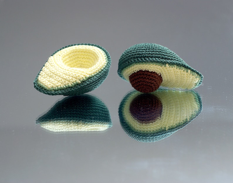 Crocheted Avocado Play kitchen Safe and friendly children/'s games Crocheted toy food