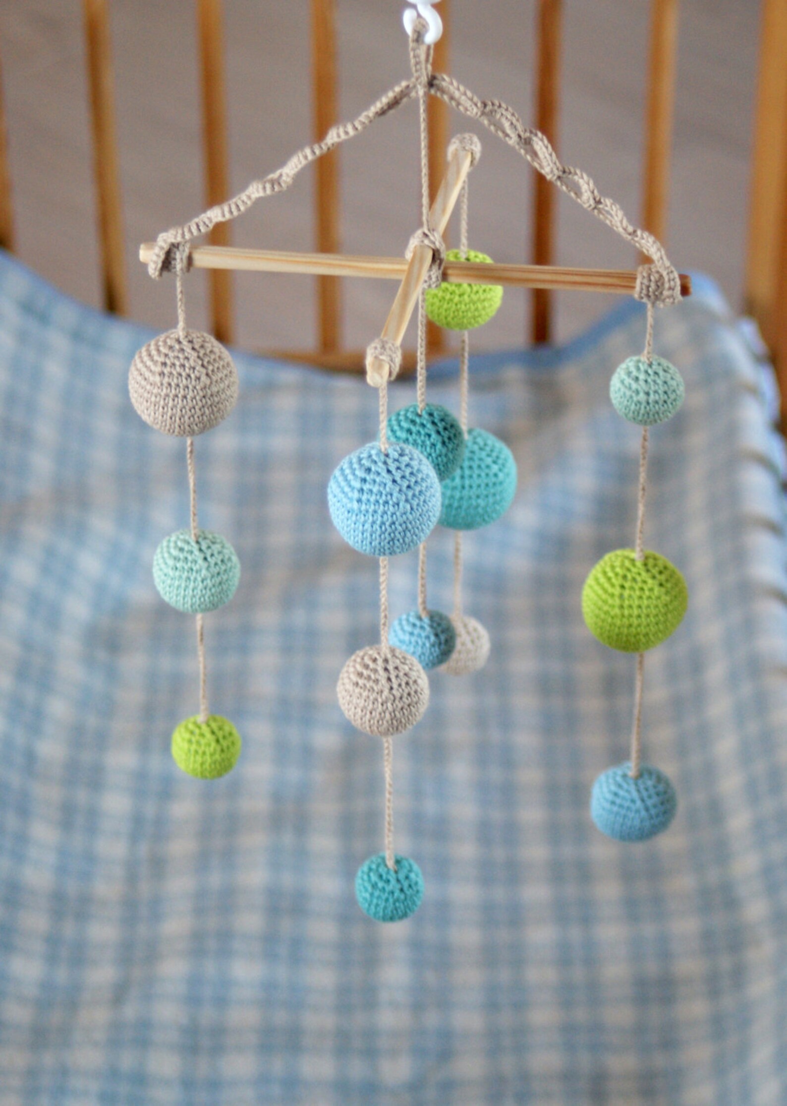 Baby Crib Mobile Crochet Pastel Baby Boy mobile Etsy