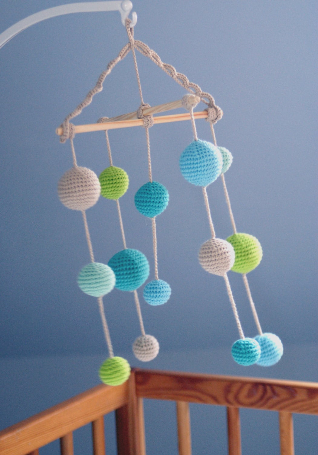 Baby Crib Mobile Crochet Pastel Baby Boy mobile Etsy