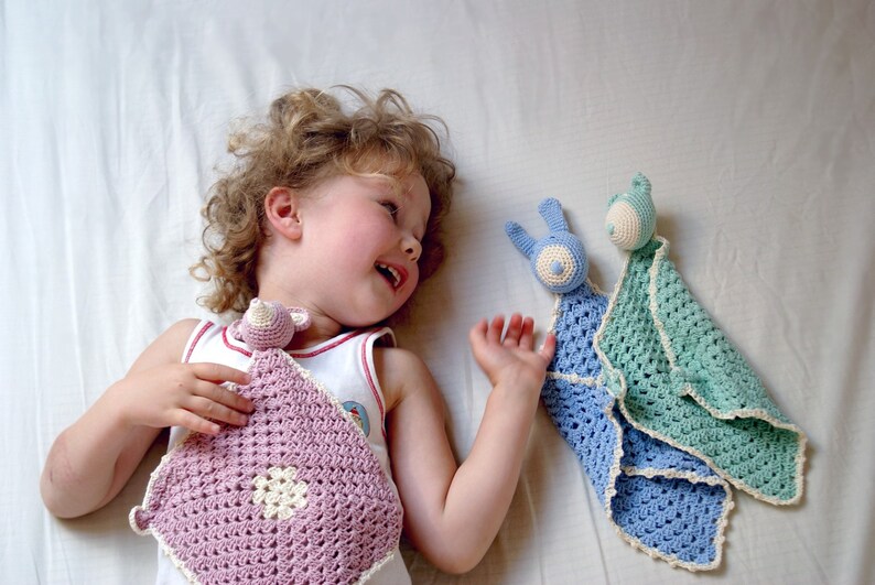 Baby teething toy Security blanket with toy Mint green Etsy