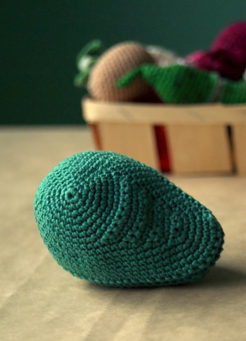 Crocheted Avocado Play kitchen Safe and friendly children/'s games Crocheted toy food