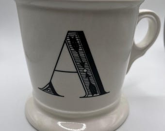 Anthropologie Monogram M Classic Shaving Style Mug