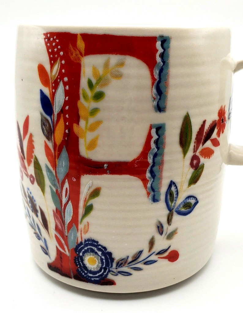 Anthropologie Starla Halfmann Monogram F Mug image 1