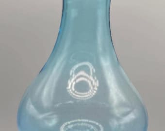Vase bleu clair soufflé à la main avec base tourbillon