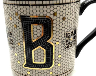 Anthropologie Bistro Tile Margot Monogram B Mug