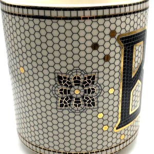 Anthropologie Bistro Tile Margot Monogram B Mug image 5