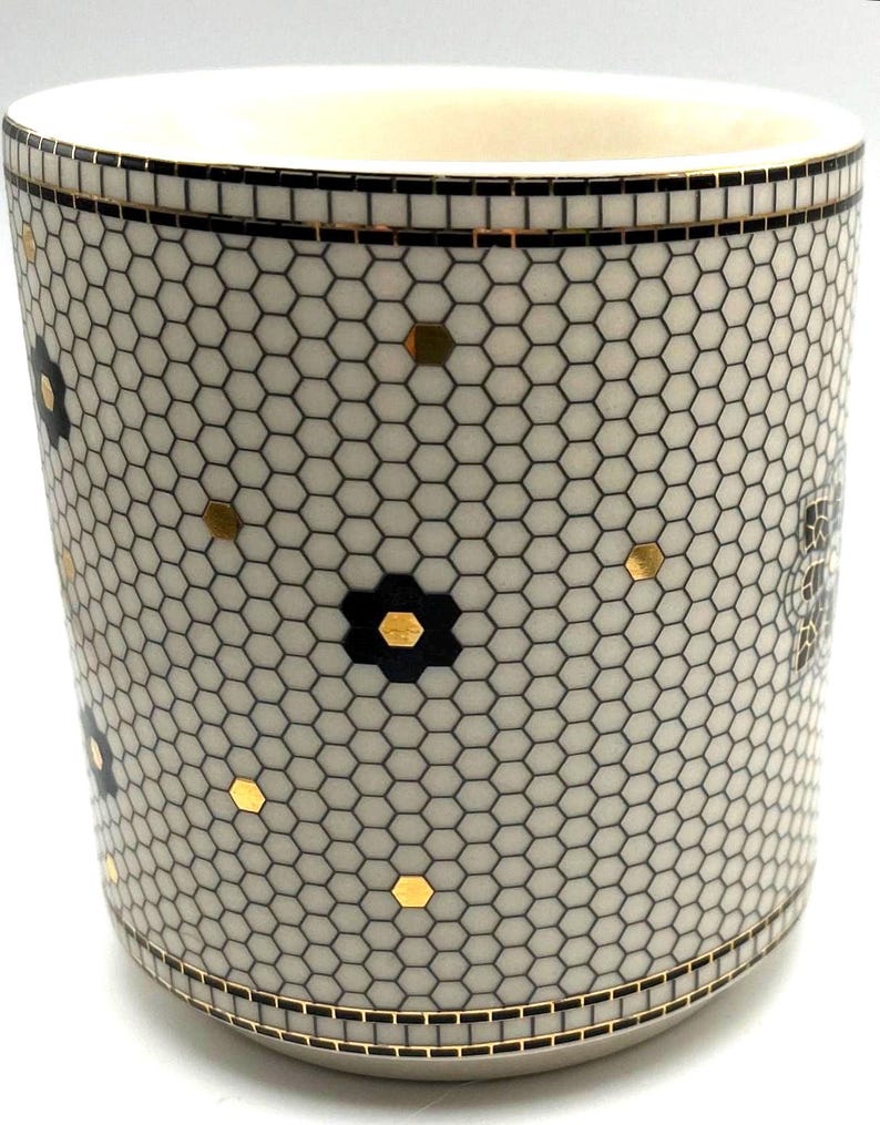 Anthropologie Bistro Tile Margot Monogram B Mug image 4