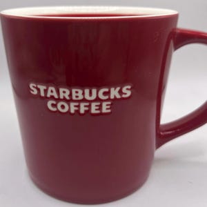 Starbucks Vintage Red Coffee Cup Mug  Bone China Porcelain