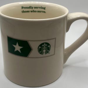 Starbucks Vintage  Military Commitment Proudly Serving Those Who Serve Mug