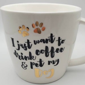 Slant “I Just Want To Drink My Coffee & Pet My Dog” Coffee Mug