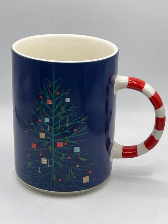 Starbucks Christmas Tree Coffee Cup Mug Blue Candy Cane Handle - Etsy New  Zealand