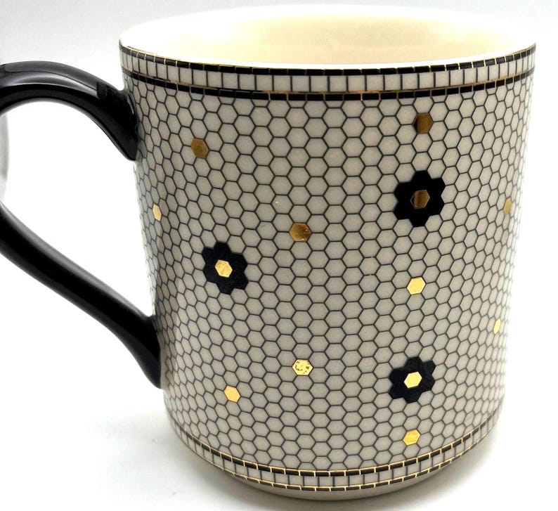 Anthropologie Bistro Tile Margot Monogram B Mug image 3