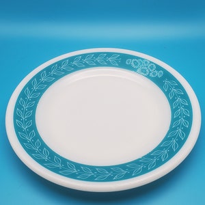 Pyrex Vintage Laurel Leaf Turquoise Bread Plate