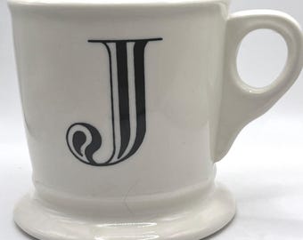 Anthropologie Monogram J Classic Shaving Style Mug