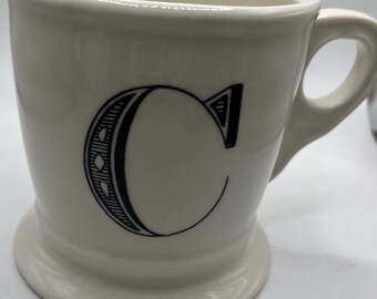Anthropologie Monogram M Classic Shaving Style Mug