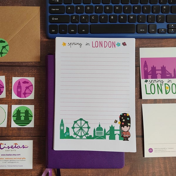fancy writing paper printable Cute letter writing paper 'Spring in London' 8 A5 sheets printed on high quality paper. Happy mail to send to friends and penpals.