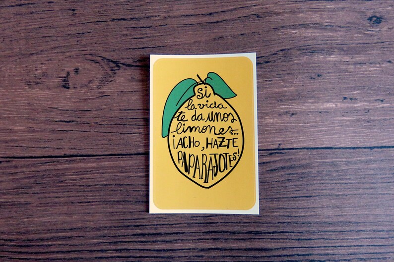 planners Murcia souvenir sticker to decorate journals If life gives you lemons.. or for scrapbooking. Spanish quote sticker