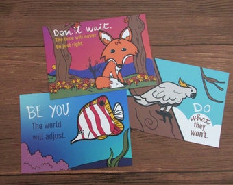 Carte Postale Positive De Citation Les Possibilites Sont Sans Etsy