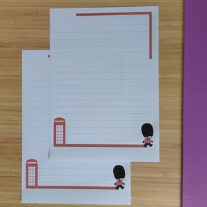 London guard 10 fogli di carta da lettere stampata A5. Grazioso set di lettere britanniche. Penpal e amanti della posta ordinaria cancelleria