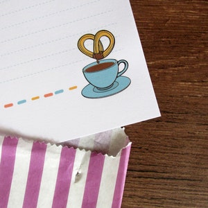 Churros y chocolate 10 hojas de papel para escribir a mano tamaño A5. Bonito juego de cartas de España. Papelería para amantes de los amigos por correspondencia y el correo postal