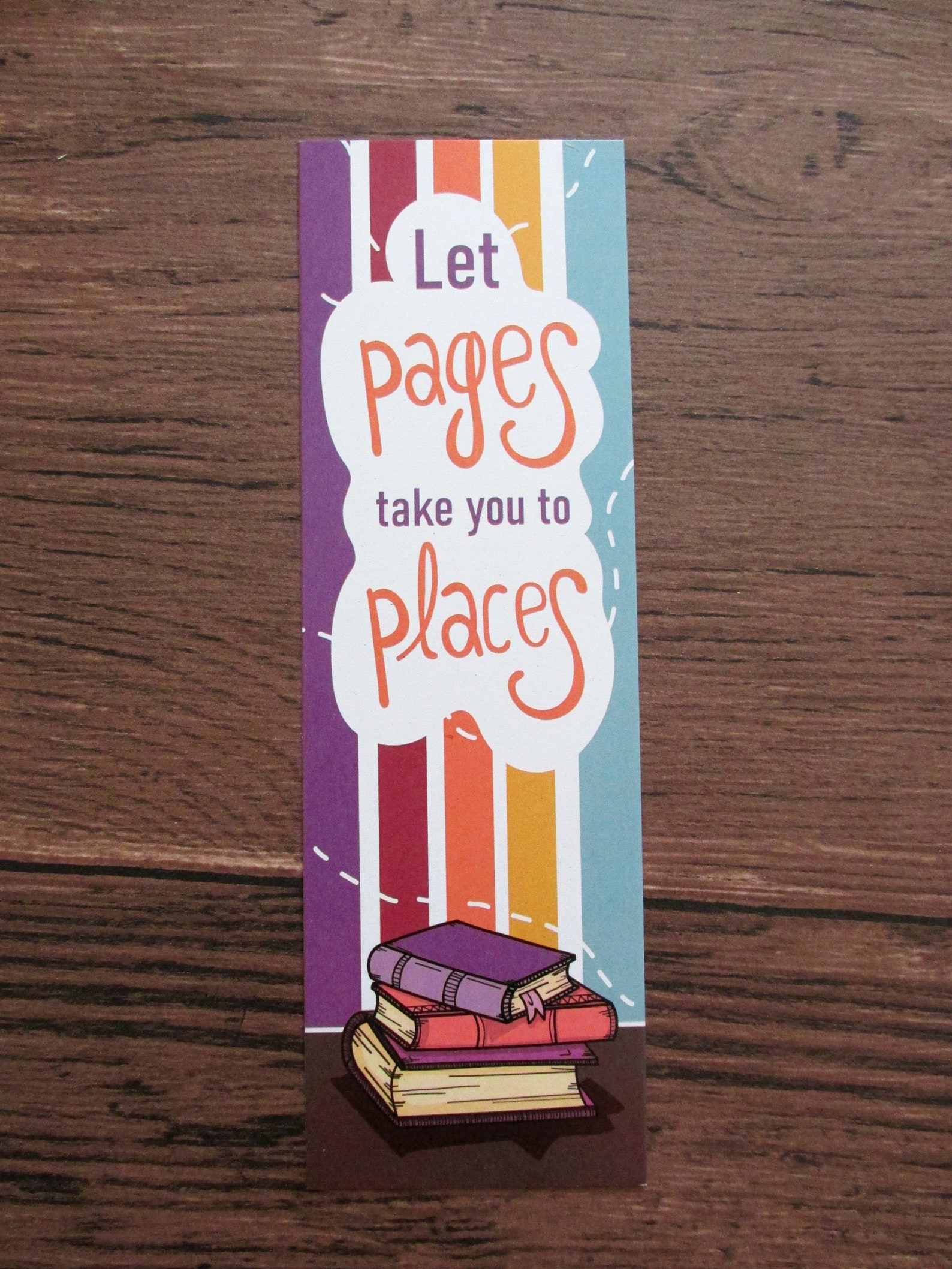 Colourful eco friendly bookmark with quote. Smooth finish and Etsy