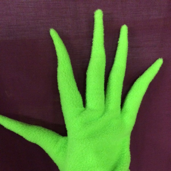 Green Gloves for Mean One Christmas or Halloween Costume