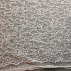 White Lightly Corded Dyeable Bridal Lace sold by the yard image 2