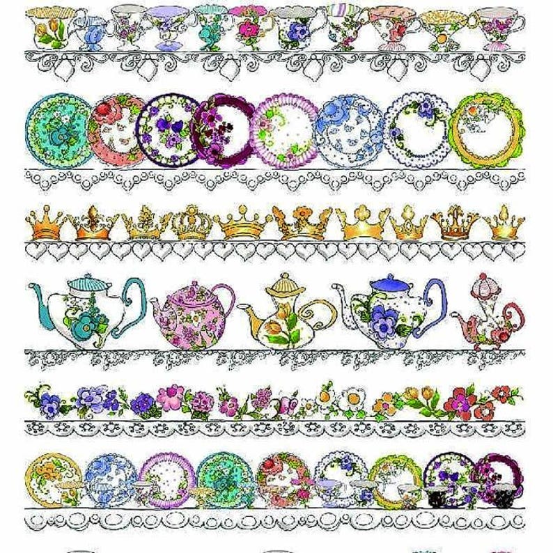 Royal Tea Border Beauties Panel by Loralie Harris 100% Cotton Fabric ...