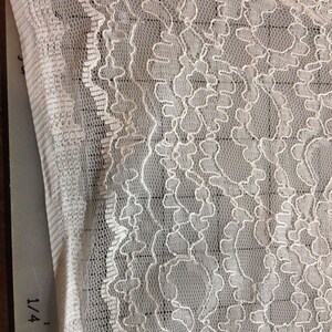 White Lightly Corded Dyeable Bridal Lace sold by the yard image 3