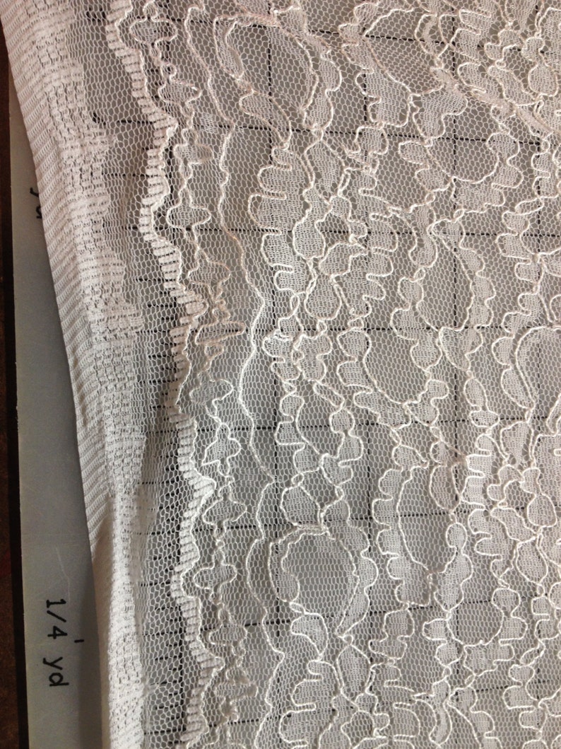 White Lightly Corded Dyeable Bridal Lace sold by the yard image 3