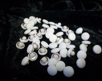 Bridal Buttons 50 pc 7/16" ivory matte taffeta