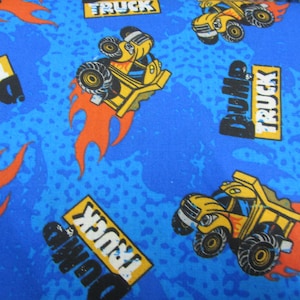 Dump Truck Construction Kid&#39;s Time 100% Cotton Fabric by Choice Fabrics Sold by the Yard