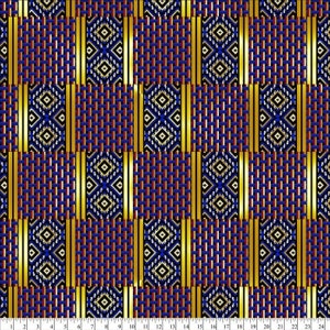 Kaftan Quilt with Metallic African Print 100% Cotton Fabric from David Textiles