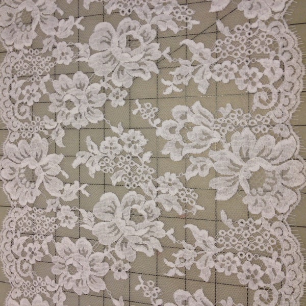 White Alencon lace, 11.5" wide