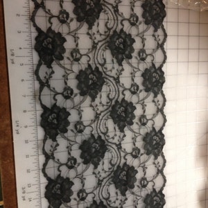 Black Raschel Lace 10 wide trim for bridal, apparel or crafts image 3