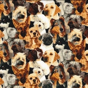 Lots of Dogs!!  100% Cotton Fabric / Sold by the Yard