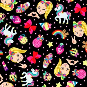 JoJo Rainbow Emoji 100% Cotton Fabric by Springs Creative Sold by the Yard