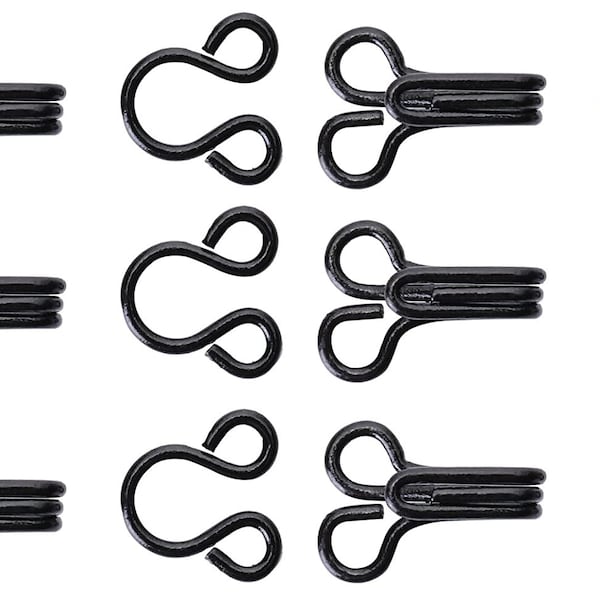 1 Gross Steel #1 Black or (Nickel) Silver Hook & Eye Fastener Sets Sew On