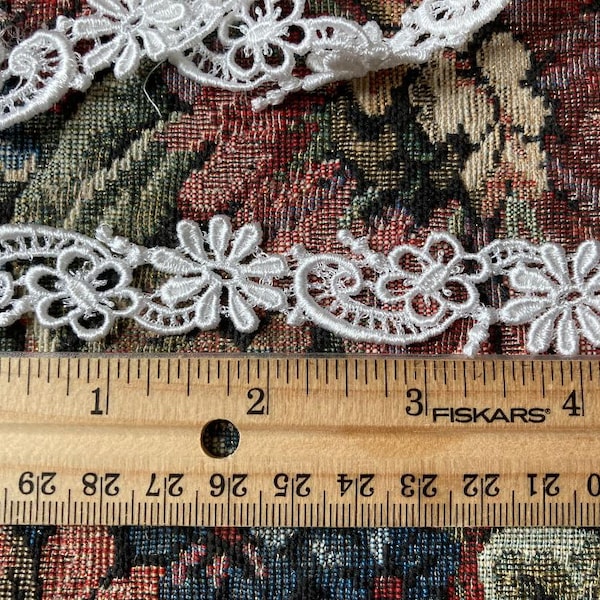 White Venise Lace Trim 3/4" wide / Sold by the Yard