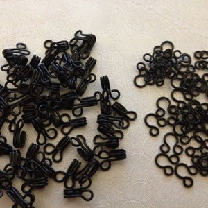 1 Gross Black Steel or Silver Nickel #2 Hook and Eye Fastener Sets Sew On